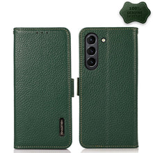 Load image into Gallery viewer, KHAZNEH Side-Magnetic Litchi Genuine Leather RFID Phone Case, For Samsung Galaxy A72 5G, For Samsung Galaxy A82 5G, For Samsung Galaxy F62 / M62, For Samsung Galaxy M32, For Samsung Galaxy M52 5G, For Samsung Galaxy S20 FE, For Samsung Galaxy S20+     ...