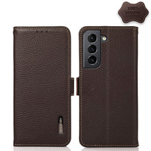 Load image into Gallery viewer, KHAZNEH Side-Magnetic Litchi Genuine Leather RFID Phone Case, For Samsung Galaxy A72 5G, For Samsung Galaxy A82 5G, For Samsung Galaxy F62 / M62, For Samsung Galaxy M32, For Samsung Galaxy M52 5G, For Samsung Galaxy S20 FE, For Samsung Galaxy S20+     ...