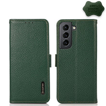 Load image into Gallery viewer, KHAZNEH Side-Magnetic Litchi Genuine Leather RFID Phone Case, For Samsung Galaxy A72 5G, For Samsung Galaxy A82 5G, For Samsung Galaxy F62 / M62, For Samsung Galaxy M32, For Samsung Galaxy M52 5G, For Samsung Galaxy S20 FE, For Samsung Galaxy S20+     ...