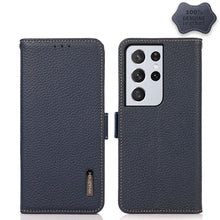 Load image into Gallery viewer, KHAZNEH Side-Magnetic Litchi Genuine Leather RFID Phone Case, For Samsung Galaxy S21 Ultra 5G, For Samsung Galaxy S22+ 5G, For Samsung Galaxy S22 5G, For Samsung Galaxy S22 Ultra 5G, For Samsung Galaxy Xcover 5, For Samsung Galaxy A03 164mm Version    ...