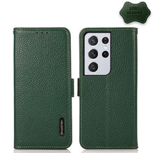 Load image into Gallery viewer, KHAZNEH Side-Magnetic Litchi Genuine Leather RFID Phone Case, For Samsung Galaxy S21 Ultra 5G, For Samsung Galaxy S22+ 5G, For Samsung Galaxy S22 5G, For Samsung Galaxy S22 Ultra 5G, For Samsung Galaxy Xcover 5, For Samsung Galaxy A03 164mm Version    ...