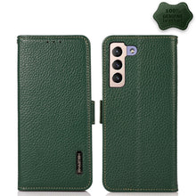 Load image into Gallery viewer, KHAZNEH Side-Magnetic Litchi Genuine Leather RFID Phone Case, For Samsung Galaxy S21 Ultra 5G, For Samsung Galaxy S22+ 5G, For Samsung Galaxy S22 5G, For Samsung Galaxy S22 Ultra 5G, For Samsung Galaxy Xcover 5, For Samsung Galaxy A03 164mm Version    ...