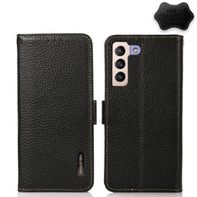 Load image into Gallery viewer, KHAZNEH Side-Magnetic Litchi Genuine Leather RFID Phone Case, For Samsung Galaxy S21 Ultra 5G, For Samsung Galaxy S22+ 5G, For Samsung Galaxy S22 5G, For Samsung Galaxy S22 Ultra 5G, For Samsung Galaxy Xcover 5, For Samsung Galaxy A03 164mm Version    ...