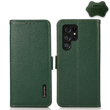 Load image into Gallery viewer, KHAZNEH Side-Magnetic Litchi Genuine Leather RFID Phone Case, For Samsung Galaxy S21 Ultra 5G, For Samsung Galaxy S22+ 5G, For Samsung Galaxy S22 5G, For Samsung Galaxy S22 Ultra 5G, For Samsung Galaxy Xcover 5, For Samsung Galaxy A03 164mm Version    ...