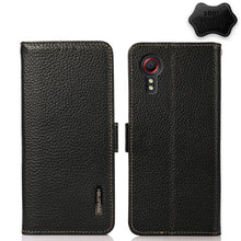 Load image into Gallery viewer, KHAZNEH Side-Magnetic Litchi Genuine Leather RFID Phone Case, For Samsung Galaxy S21 Ultra 5G, For Samsung Galaxy S22+ 5G, For Samsung Galaxy S22 5G, For Samsung Galaxy S22 Ultra 5G, For Samsung Galaxy Xcover 5, For Samsung Galaxy A03 164mm Version    ...