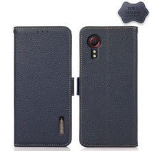 Load image into Gallery viewer, KHAZNEH Side-Magnetic Litchi Genuine Leather RFID Phone Case, For Samsung Galaxy S21 Ultra 5G, For Samsung Galaxy S22+ 5G, For Samsung Galaxy S22 5G, For Samsung Galaxy S22 Ultra 5G, For Samsung Galaxy Xcover 5, For Samsung Galaxy A03 164mm Version    ...