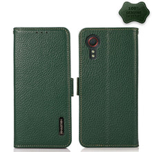 Load image into Gallery viewer, KHAZNEH Side-Magnetic Litchi Genuine Leather RFID Phone Case, For Samsung Galaxy S21 Ultra 5G, For Samsung Galaxy S22+ 5G, For Samsung Galaxy S22 5G, For Samsung Galaxy S22 Ultra 5G, For Samsung Galaxy Xcover 5, For Samsung Galaxy A03 164mm Version    ...