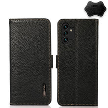 Load image into Gallery viewer, KHAZNEH Side-Magnetic Litchi Genuine Leather RFID Phone Case, For Samsung Galaxy S21 Ultra 5G, For Samsung Galaxy S22+ 5G, For Samsung Galaxy S22 5G, For Samsung Galaxy S22 Ultra 5G, For Samsung Galaxy Xcover 5, For Samsung Galaxy A03 164mm Version    ...