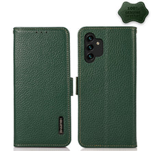 Load image into Gallery viewer, KHAZNEH Side-Magnetic Litchi Genuine Leather RFID Phone Case, For Samsung Galaxy S21 Ultra 5G, For Samsung Galaxy S22+ 5G, For Samsung Galaxy S22 5G, For Samsung Galaxy S22 Ultra 5G, For Samsung Galaxy Xcover 5, For Samsung Galaxy A03 164mm Version    ...