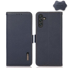 Load image into Gallery viewer, KHAZNEH Side-Magnetic Litchi Genuine Leather RFID Phone Case, For Samsung Galaxy S21 Ultra 5G, For Samsung Galaxy S22+ 5G, For Samsung Galaxy S22 5G, For Samsung Galaxy S22 Ultra 5G, For Samsung Galaxy Xcover 5, For Samsung Galaxy A03 164mm Version    ...