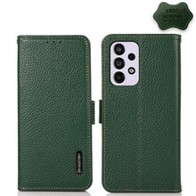 Load image into Gallery viewer, KHAZNEH Side-Magnetic Litchi Genuine Leather RFID Phone Case, For Samsung Galaxy S21 Ultra 5G, For Samsung Galaxy S22+ 5G, For Samsung Galaxy S22 5G, For Samsung Galaxy S22 Ultra 5G, For Samsung Galaxy Xcover 5, For Samsung Galaxy A03 164mm Version    ...