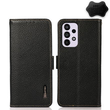 Load image into Gallery viewer, KHAZNEH Side-Magnetic Litchi Genuine Leather RFID Phone Case, For Samsung Galaxy A73 5G