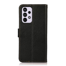 Load image into Gallery viewer, KHAZNEH Side-Magnetic Litchi Genuine Leather RFID Phone Case, For Samsung Galaxy A73 5G