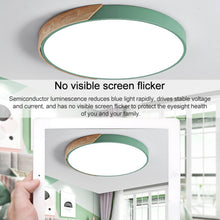 Load image into Gallery viewer, Wood Macaron LED Round Ceiling Lamp, White Light, 23cm, 30cm, 40cm, 50cm, 60cm