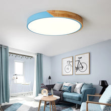 Load image into Gallery viewer, Wood Macaron LED Round Ceiling Lamp, White Light, 23cm, 30cm, 40cm, 50cm, 60cm