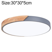 Load image into Gallery viewer, Wood Macaron LED Round Ceiling Lamp, White Light, 23cm, 30cm, 40cm, 50cm, 60cm
