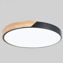Load image into Gallery viewer, Wood Macaron LED Round Ceiling Lamp, 3-Colors Light, 23cm, 30cm, 40cm, 50cm, 60cm