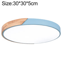 Load image into Gallery viewer, Wood Macaron LED Round Ceiling Lamp, 3-Colors Light, 23cm, 30cm, 40cm, 50cm, 60cm