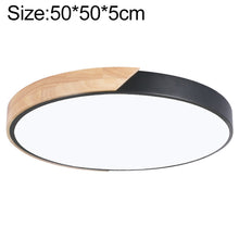 Load image into Gallery viewer, Wood Macaron LED Round Ceiling Lamp, 3-Colors Light, 23cm, 30cm, 40cm, 50cm, 60cm
