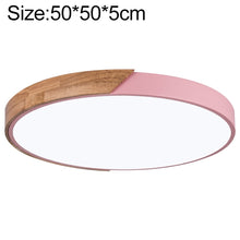 Load image into Gallery viewer, Wood Macaron LED Round Ceiling Lamp, 3-Colors Light, 23cm, 30cm, 40cm, 50cm, 60cm
