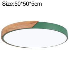 Load image into Gallery viewer, Wood Macaron LED Round Ceiling Lamp, 3-Colors Light, 23cm, 30cm, 40cm, 50cm, 60cm