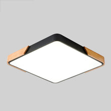 Load image into Gallery viewer, Wood Macaron LED Square Ceiling Lamp, White Light, 30cm, 40cm, 50cm, 60cm