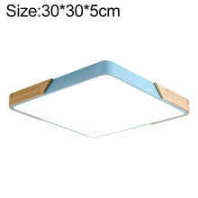 Load image into Gallery viewer, Wood Macaron LED Square Ceiling Lamp, White Light, 30cm, 40cm, 50cm, 60cm