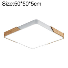 Load image into Gallery viewer, Wood Macaron LED Square Ceiling Lamp, White Light, 30cm, 40cm, 50cm, 60cm