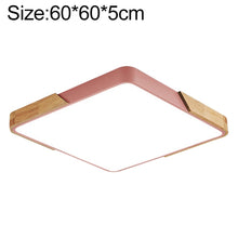 Load image into Gallery viewer, Wood Macaron LED Square Ceiling Lamp, White Light, 30cm, 40cm, 50cm, 60cm