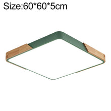 Load image into Gallery viewer, Wood Macaron LED Square Ceiling Lamp, White Light, 30cm, 40cm, 50cm, 60cm