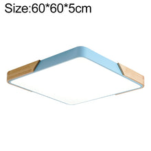 Load image into Gallery viewer, Wood Macaron LED Square Ceiling Lamp, White Light, 30cm, 40cm, 50cm, 60cm
