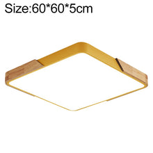 Load image into Gallery viewer, Wood Macaron LED Square Ceiling Lamp, White Light, 30cm, 40cm, 50cm, 60cm