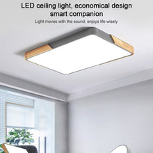 Load image into Gallery viewer, Wood Macaron LED Rectangle Ceiling Lamp, White Light, 88x62cm, 110x70cm