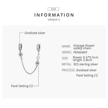Load image into Gallery viewer, S925 Sterling Silver Retro Flower Safety Chain DIY Bracelet Necklace Accessories, Retro Flower