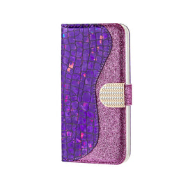 Laser Glitter Powder Matching Crocodile Texture Leather Case, For Samsung Galaxy A33 5G, For Samsung Galaxy A73