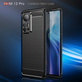 Brushed Texture Carbon Fiber TPU Phone Case, For Xiaomi 12 5G, For Xiaomi 12 Pro 5G, For Xiaomi Mi 12 Ultra 5G