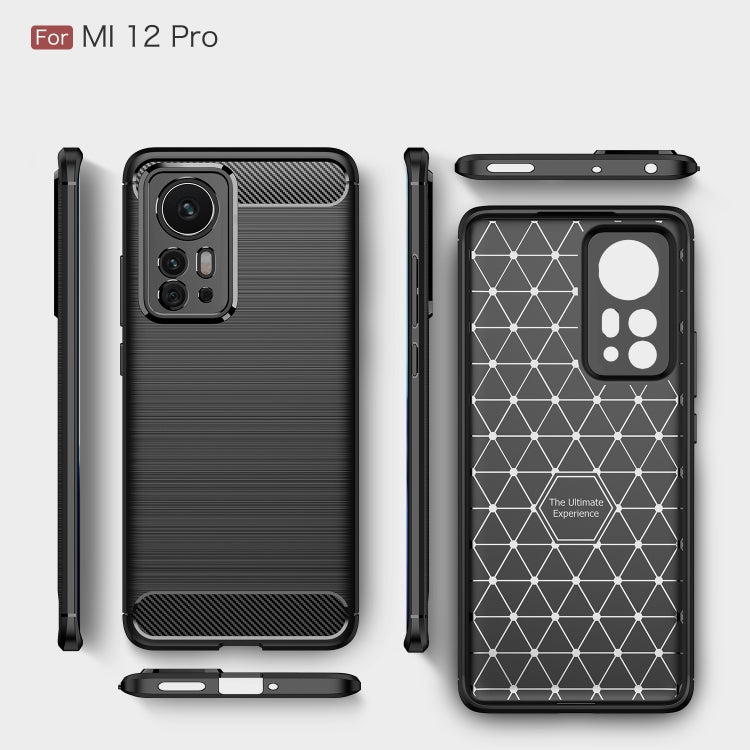 Brushed Texture Carbon Fiber TPU Phone Case, For Xiaomi 12 5G, For Xiaomi 12 Pro 5G, For Xiaomi Mi 12 Ultra 5G