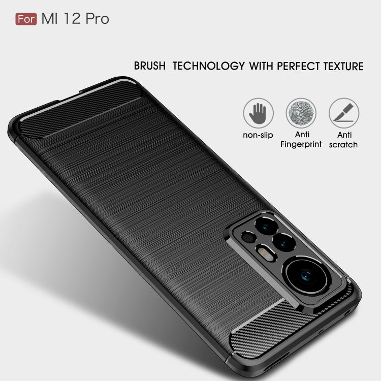 Brushed Texture Carbon Fiber TPU Phone Case, For Xiaomi 12 5G, For Xiaomi 12 Pro 5G, For Xiaomi Mi 12 Ultra 5G
