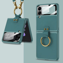 Load image into Gallery viewer, GKK Ultra-thin PC + PU Phone Case with Ring &amp; Strap, For Samsung Galaxy Z Flip3 5G