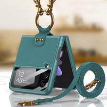 Load image into Gallery viewer, GKK Ultra-thin PC + PU Phone Case with Ring &amp; Strap, For Samsung Galaxy Z Flip3 5G