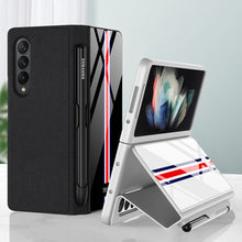 Load image into Gallery viewer, GKK Flip Tempered Glass Painted Phone Case with Pen Slot, For Samsung Galaxy Z Fold3 5G