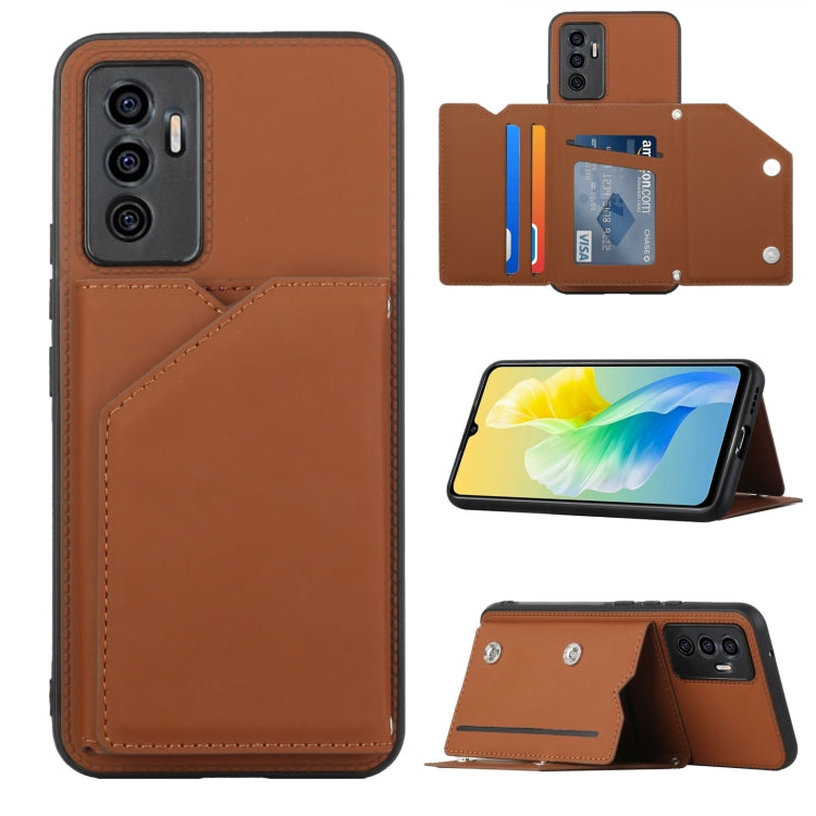 Skin Feel PU + TPU + PC Phone Case with Card Slots, For Xiaomi Redmi Note 11 Pro, For vivo S10e / V23e, For Samsung Galaxy S22 5G, For Samsung Galaxy S22+ 5G, For Samsung Galaxy S22 Ultra 5G