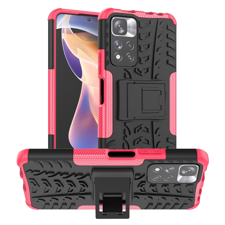 Tire Texture TPU + PC Phone Case with Holder, For OPPO Realme 8i, For Xiaomi Redmi Note 11 Pro (China), For Motorola Moto E40, For Samsung Galaxy A53 5G