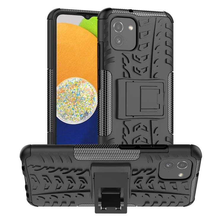 Tire Texture TPU + PC Phone Case with Holder, For OPPO Realme 8i, For Xiaomi Redmi Note 11 Pro (China), For Motorola Moto E40, For Samsung Galaxy A03 Global, For Samsung Galaxy A53 5G