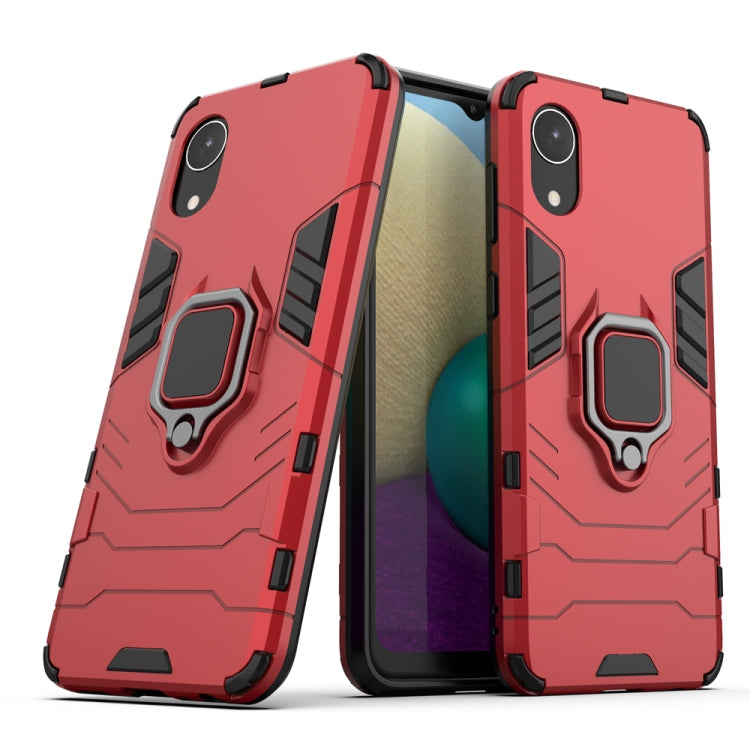 PC + TPU Shockproof Protective Phone Case with Magnetic Ring Holder, For Samsung Galaxy A03 Core