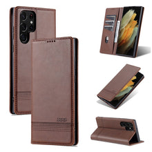 Load image into Gallery viewer, AZNS Magnetic Calf Texture Horizontal Flip Leather Phone Case, For Samsung Galaxy S22 Ultra 5G
