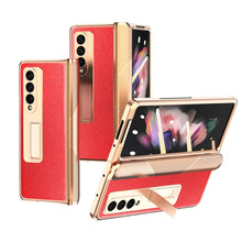 Load image into Gallery viewer, Electroplated Armor Cross Texture Phone Case, For Samsung Galaxy Z Fold3 5G, For Samsung Galaxy Z Fold2 5G