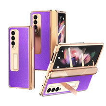 Load image into Gallery viewer, Electroplated Armor Cross Texture Phone Case, For Samsung Galaxy Z Fold3 5G, For Samsung Galaxy Z Fold2 5G