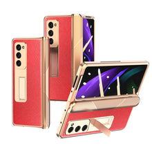 Load image into Gallery viewer, Electroplated Armor Cross Texture Phone Case, For Samsung Galaxy Z Fold3 5G, For Samsung Galaxy Z Fold2 5G