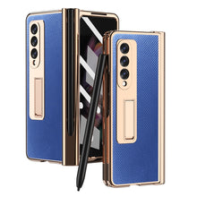 Load image into Gallery viewer, Electroplated Hinge Pen Slot Kevlar Phone Case, For Samsung Galaxy Z Fold3 5G